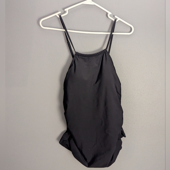 No Brand Black Tankini Top With Adjustable Straps Size Large. High Neck Swimsuit - Picture 1 of 4
